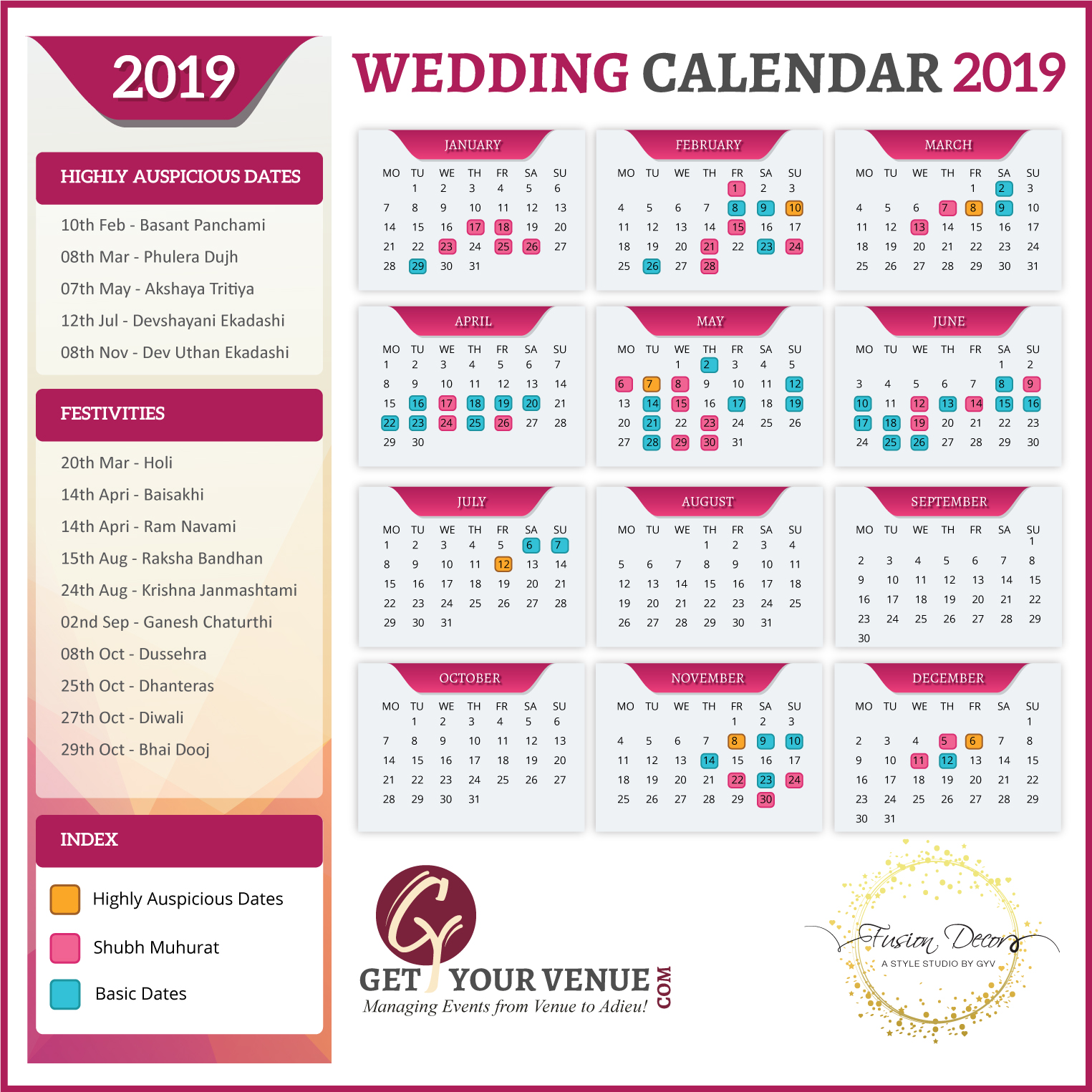 Best Wedding Dates To Get Married in 2019 - GYV Blog1525 x 1525