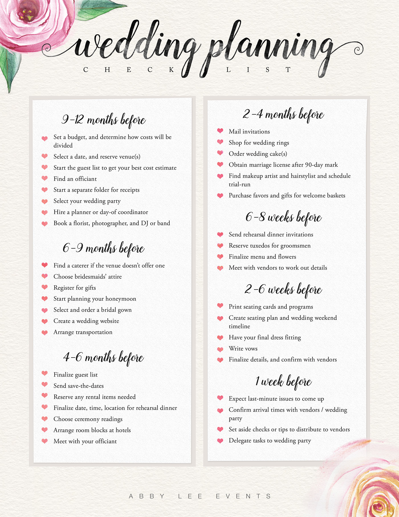 10 printable wedding checklists for the organized bride sheknows 10