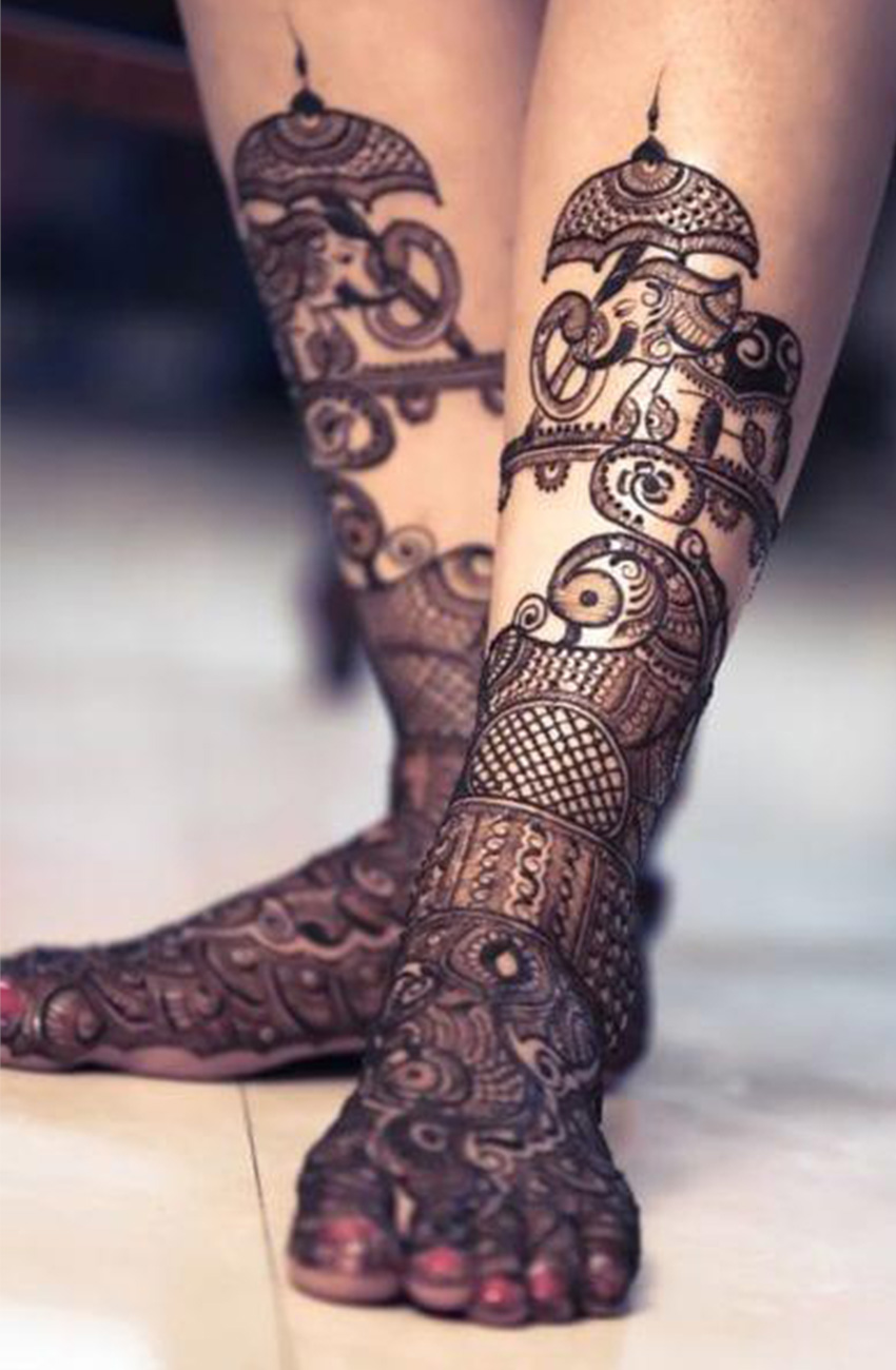 Latest 15 Best Mehndi Designs On The Sole Of Foot