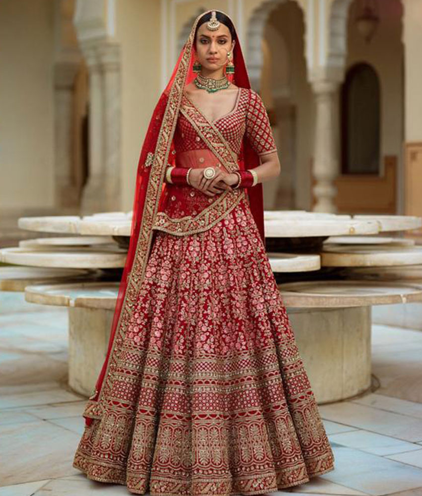 Buy FUSIONIC Magnificent Red colored Soft Net base Lehenga Choli For Women  at Amazon.in