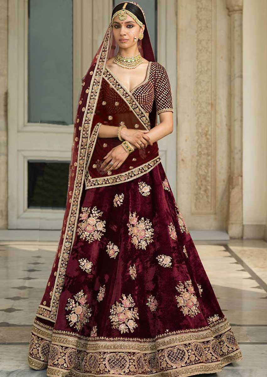 Buy Wine Lehenga Online In India - Etsy India