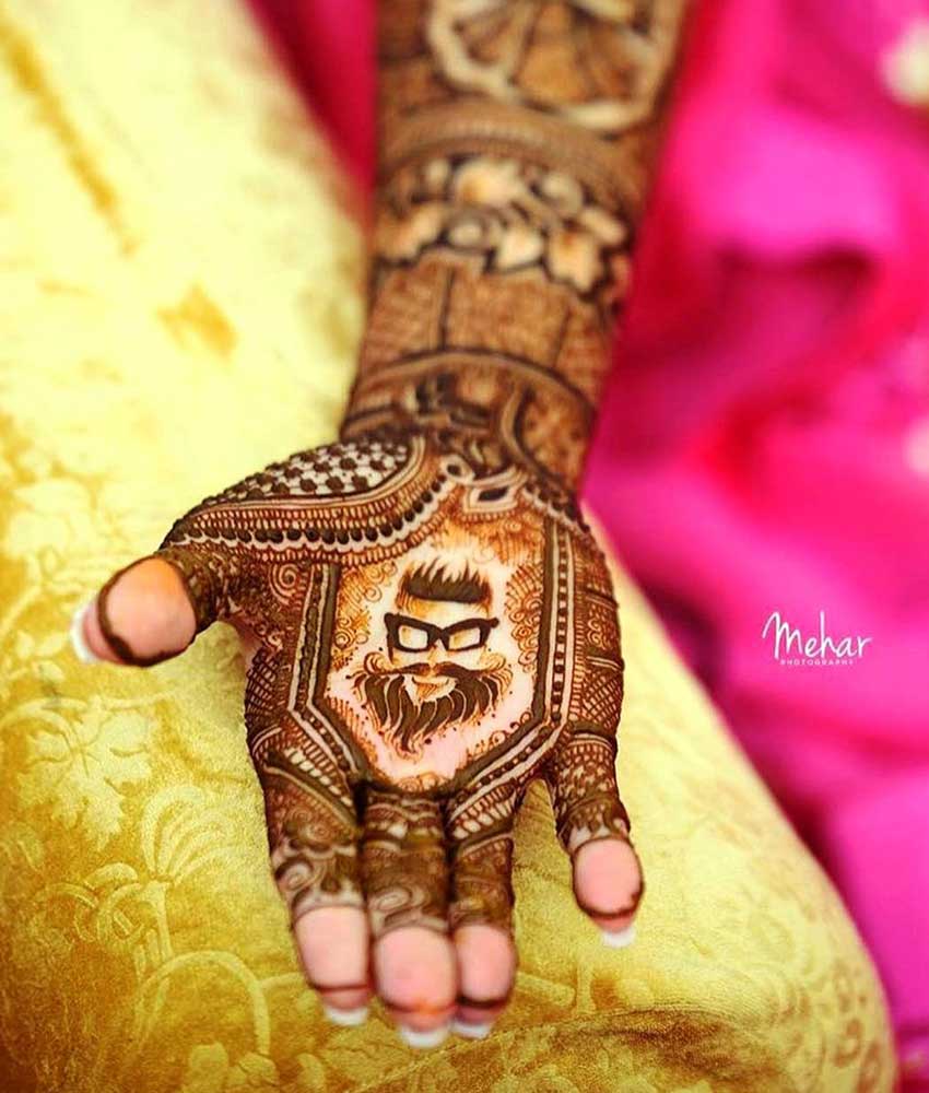 23+ Latest & Trending Mehndi Designs with Adorable Portraits | WeddingBazaar