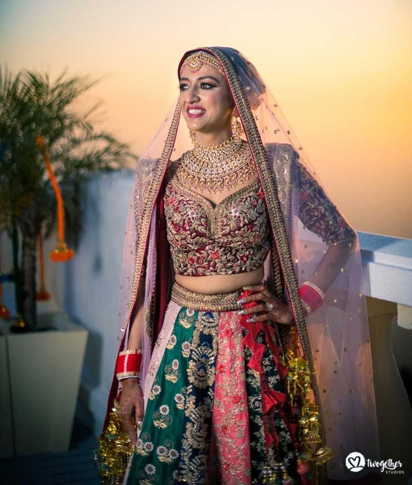 sabyasachi multicolor lehenga