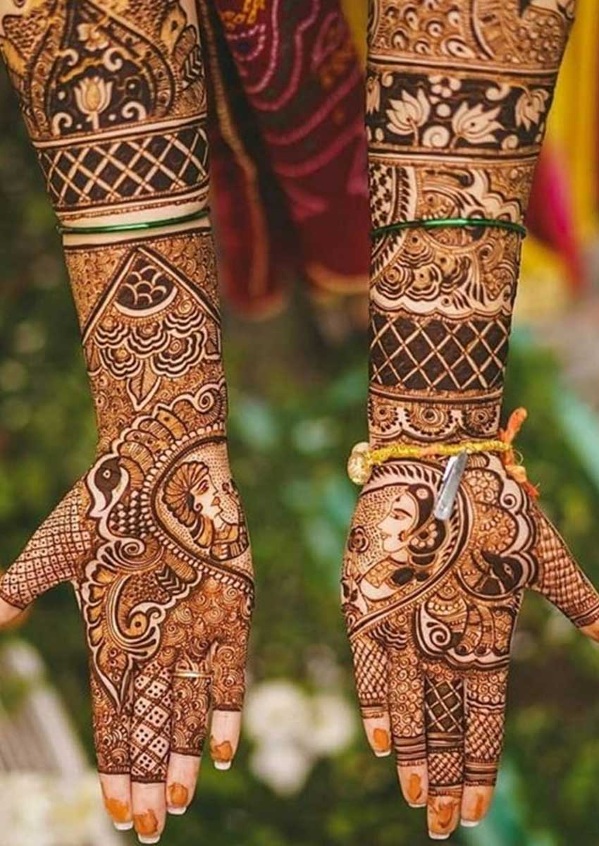 From Caricatures To Moving Doli, 60 Creative Full Hands Bridal Mehendi  Designs