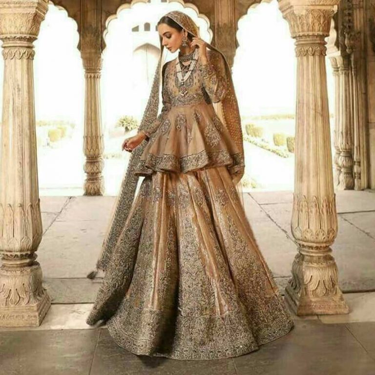 bridal lehenga with peplum