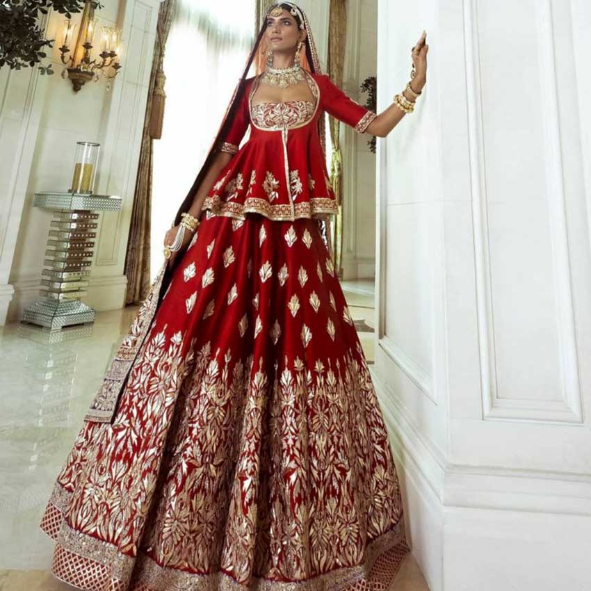 Peplum Bridal Lehengas (13)