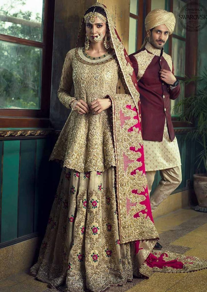 bridal lehenga with peplum