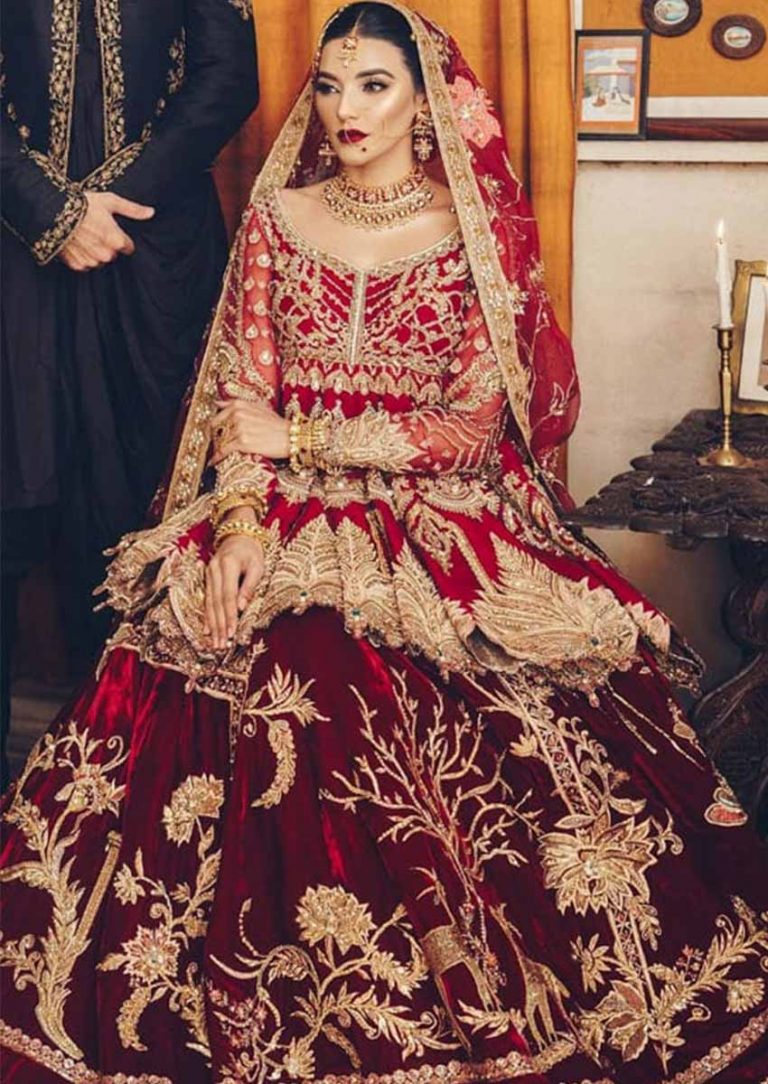 bridal lehenga with peplum