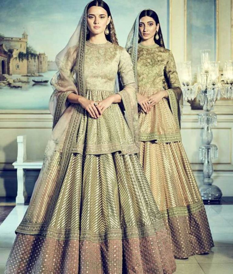 bridal lehenga with peplum