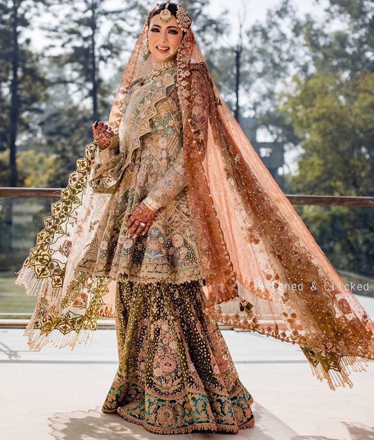 bridal lehenga with peplum