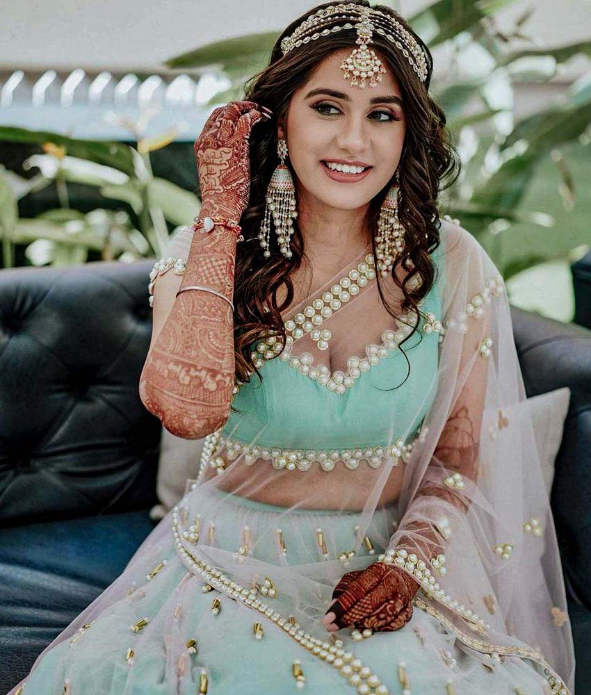 Madhuri Dixit Nene's Floral Sky Blue Lehenga On Instagram - Boldsky.com