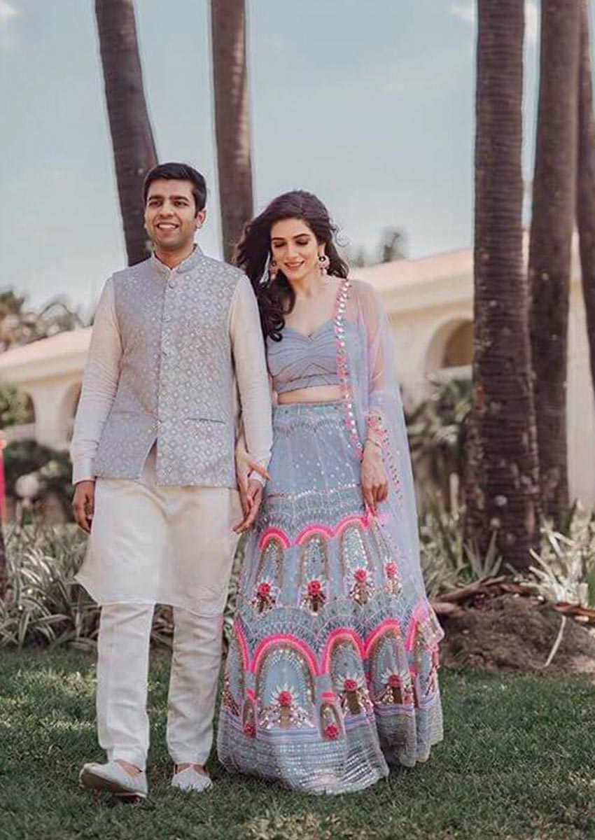 Couple Wedding Outfit Ideas, Colour Coordinated